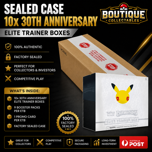 Pokémon TCG: 30th Anniversary Collection ETB Case (10 Elite Trainer Boxes)