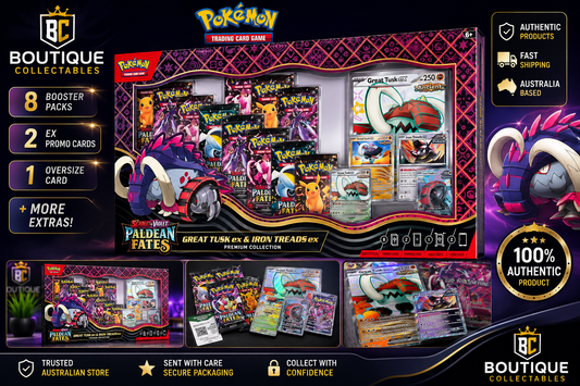 Pokémon TCG: Scarlet & Violet—Paldean Fates Great Tusk ex & Iron Treads ex Premium Collection