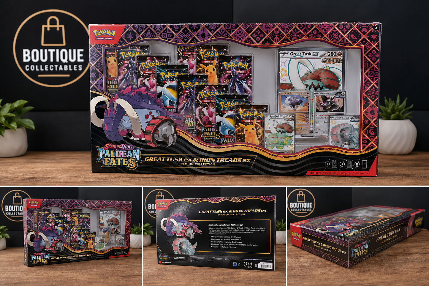 Pokémon TCG: Scarlet & Violet—Paldean Fates Great Tusk ex & Iron Treads ex Premium Collection